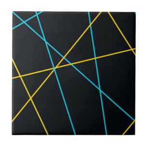 Carreau Jaune, Bleu, cool, tendance, urbain, lignes modern