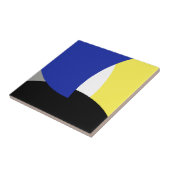 Carreau Jaune bleu d'art Abstrait (Côté)