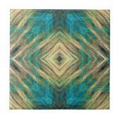 Carreau Jaune bleu Turquoise Turquoise Ethnic Tribe Art (Devant)