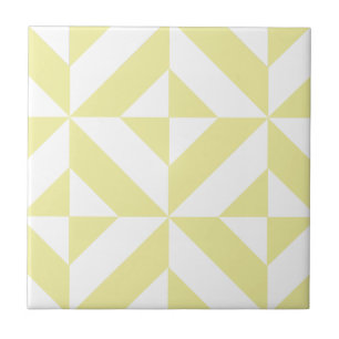 Carreau Jaune clair Art Déco géométrique