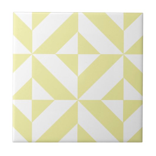 Carreau Jaune clair Art Déco géométrique (Devant)