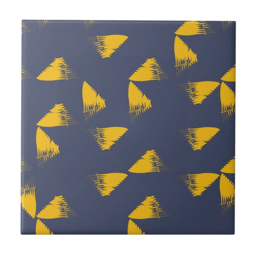Carreau Jaune, cool, unique, triangles tendance (Devant)