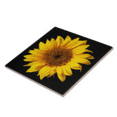 Carreau Jaune de tournesol sur le noir - fleurs (Côté)