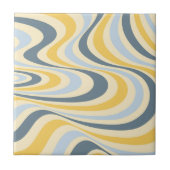 Carreau Jaune et bleu abstrait design tourbillon (Devant)