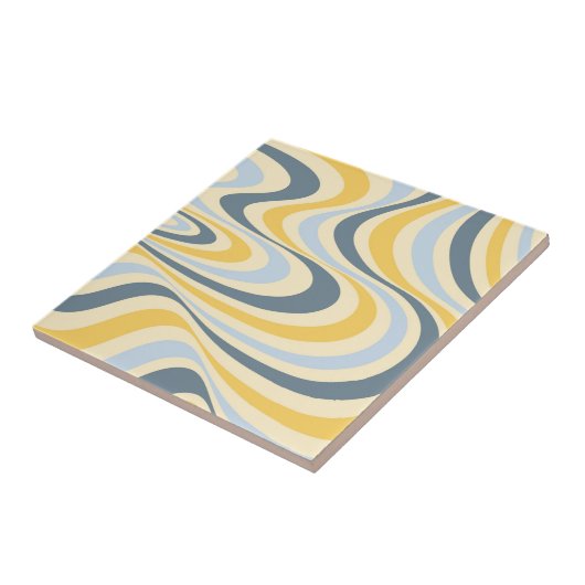 Carreau Jaune et bleu abstrait design tourbillon (Côté)