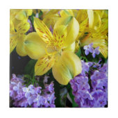 Carreau Jaune et Fleurs Lilac Violettes (Devant)