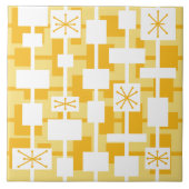 Carreau Jaune géométrique moderne du milieu du siècle (Devant)