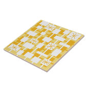 Carreau Jaune géométrique moderne du milieu du siècle (Côté)