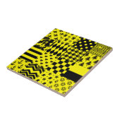 Carreau Jaune Noir Mixte Conception Motif Patchwork (Côté)
