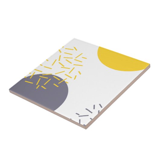 Carreau Jaunissez, refroidissez, art géométrique moderne (Côté)