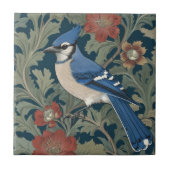 Carreau Jay bleu Bird William Morris style Left Blue Jay (Devant)