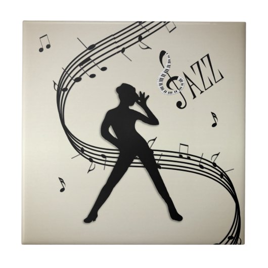Carreau Jazz Dance Golden Ceramic Tile (Devant)
