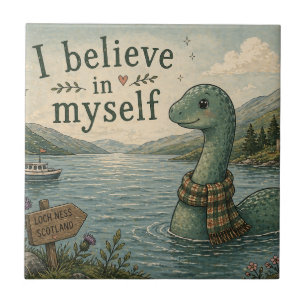Carreau Je crois en moi-même Loch Ness Monster fantaisiste