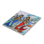 Carreau Je fais, peinture de couples de sirène par (Côté)