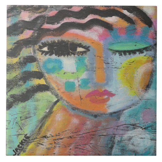 Carreau Je me sens bonne peinture acrylique Abstraite sur (Devant)