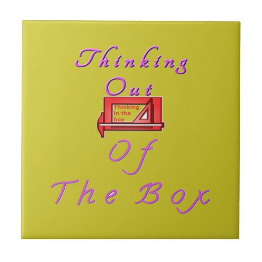 Carreau Je pense hors de la boîte. (Devant)