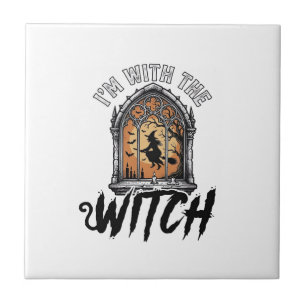 Carreau Je Suis Avec La Sorcière Vintage Halloween