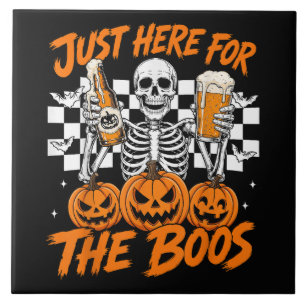 Carreau Je suis juste ici pour les Boos Halloween squelett