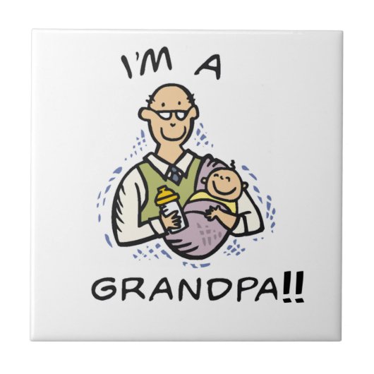 Carreau Je suis un grand-père, un grand-père, des t-shirts (Devant)