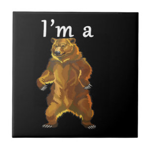 Carreau Je suis un ours grizzli et Brown