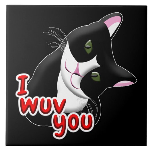 Carreau Je vous wuv Chat (Devant)
