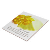 Carreau Jean 11:25-26, Pâques, jonquilles jaunes printaniè (Côté)