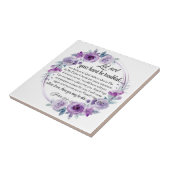 Carreau Jean 14:1-3 Verse de la Bible Floral violet (Côté)