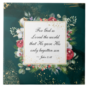 Carreau Jean.3:16 Dieu si aimé le monde, Noël