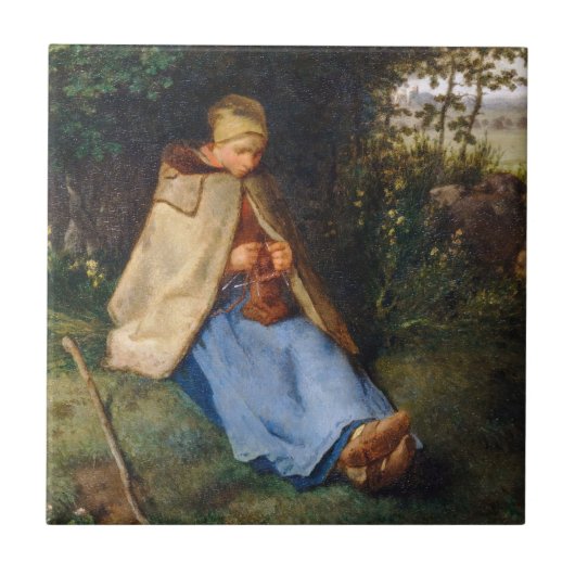 Carreau Jean-François Millet - Le Knitter (Devant)
