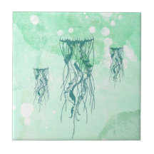 Jellyfish bleu aquarelle inspiré de l'océan
