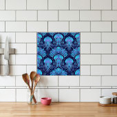 Carreau Jellyfish Mandala Pattern Blue Purple Graphic Tile