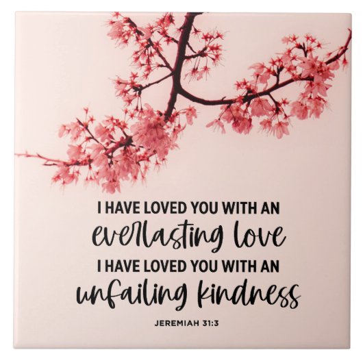 Carreau Jérémie 31:3 Je T'Ai Aimé La Bible Verse (Devant)