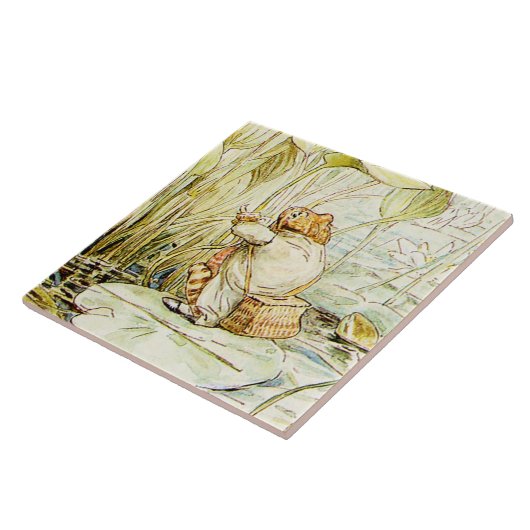 Carreau Jeremy Fisher sur un pad Lily par Beatrix Potter (Côté)