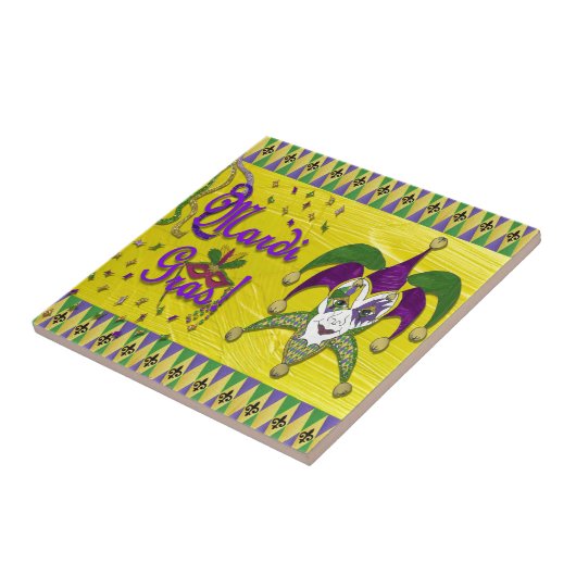 Carreau Jester Mask Mardi Gras Arlequin (Côté)