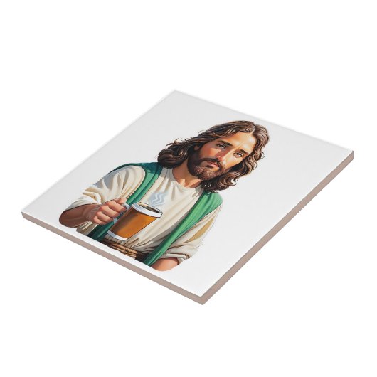 Carreau Jésus aime le café long (Côté)