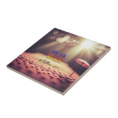 Carreau Jésus Croix d'Or Il Est Ressuscité Matthieu 28:6 (Côté)