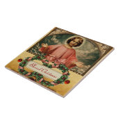 CARREAU JÉSUS ENFANT AUX ANGES ET COURONNES DE NOËL (Côté)