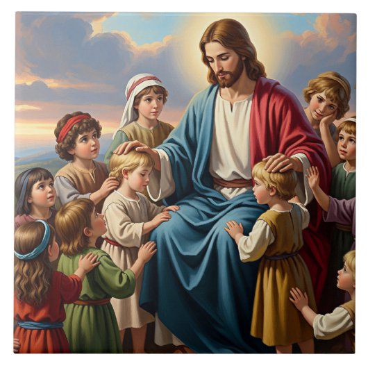 Carreau Jésus entouré d'enfants (Devant)