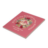 Carreau JÉSUS EST LA RAISON DE Noël Chrétien Rose (Côté)