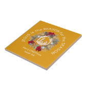 Carreau JÉSUS EST LA RAISON Jaune Christian Christmas Cer (Côté)