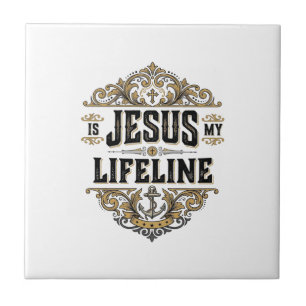 Carreau Jésus est ma ligne de vie Vintage Christian Shirt
