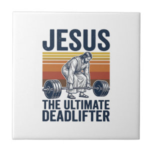 Carreau Jésus Le Souleveur De Poids Ultime Chemise De Gym