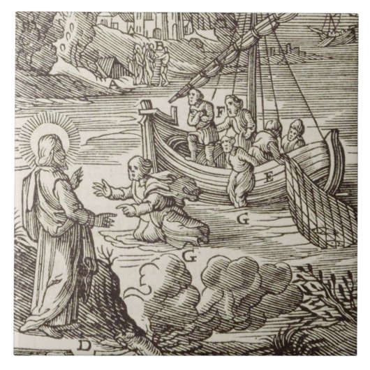 Carreau Jésus marchant sur l'eau (Devant)