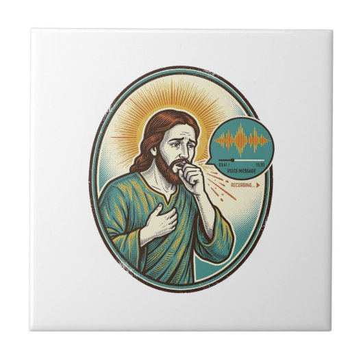Carreau Jésus tousse au milieu d'un message audio vocal Te (Devant)