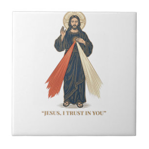 Carreau Jésus vintage je fais confiance en toi vectoriel r