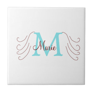 Carreau jeté simple minimal ajouter nom monogramme rose ro