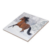 Carreau Jeu de cheval dans la neige (Côté)