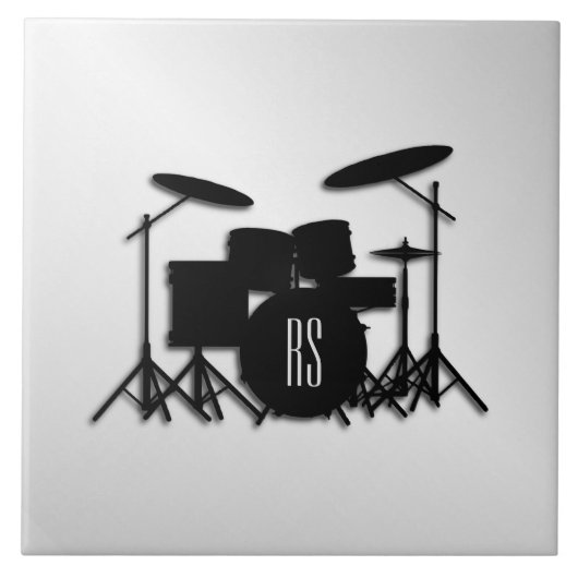 Carreau Jeu de tambour Monogramme Argent (Devant)