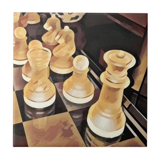 Carreau Jeu d'échecs Art Abstrait original (Devant)