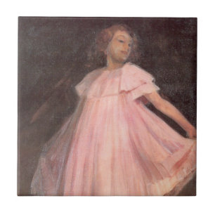 Carreau Jeune danseuse en robe rose